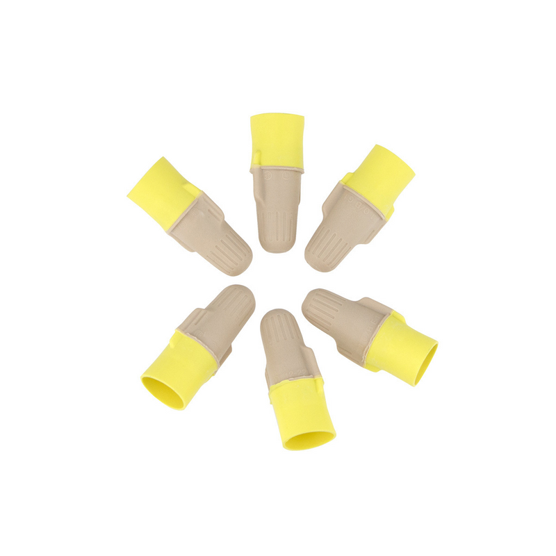 United Pacific 22-12 AWG Tan/Yellow Soft Vinyl Twist Connector (6-Pack) 98095