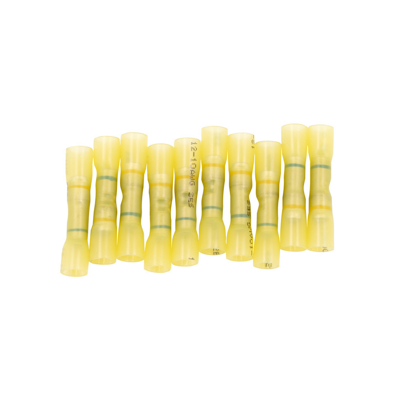 United Pacific 16-14 to 12-10 AWG CS Heat Shrink Step-Down Butt Connector Yellow (10-Pack) 98144