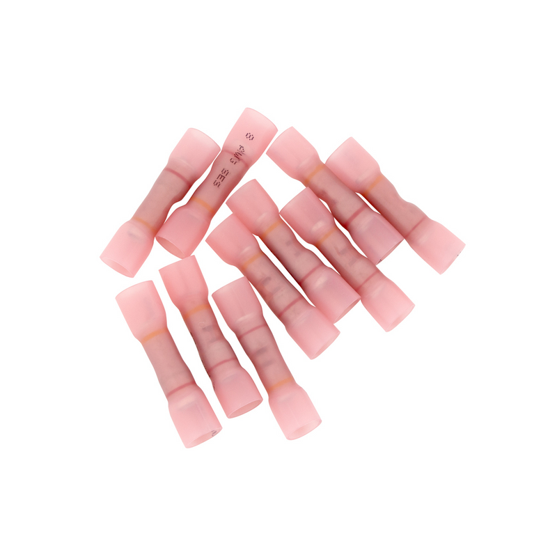 United Pacific 12-10 to 8 AWG CS Heat Shrink Step-Down Butt Connector Pink (10-Pack) 98145