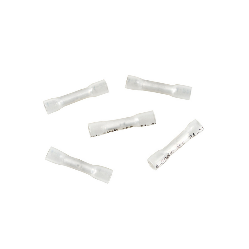 United Pacific 24-22 AWG CS Heat Shrink Butt Connector Clear (5-Pack) 98146