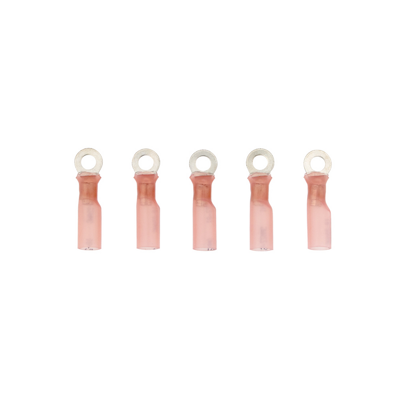 United Pacific 22-18 AWG #8 Stud CS Heat Shrink Ring Terminal Red (5-Pack) 98151