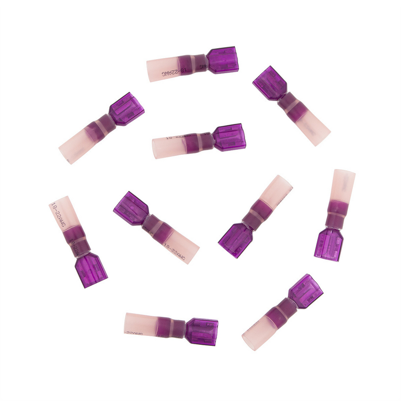 United Pacific 22-18 AWG .250 Tab CS Fully Insulated Heat Shrink FM Disconnect Red (10-Pack) 98156