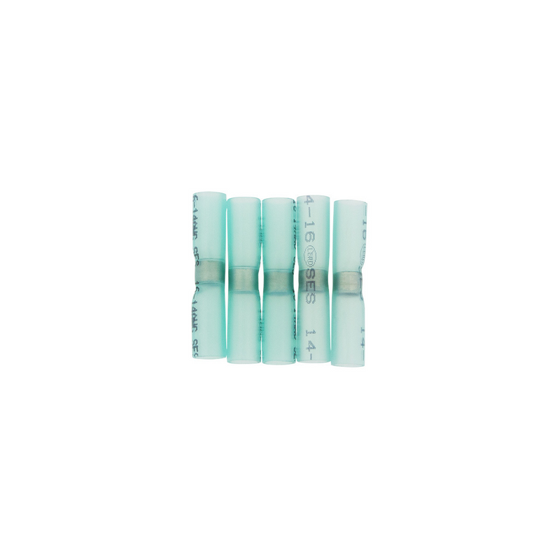 United Pacific 16-14 AWG SS Heat Shrink Butt Connector Blue (5-Pack) 98163