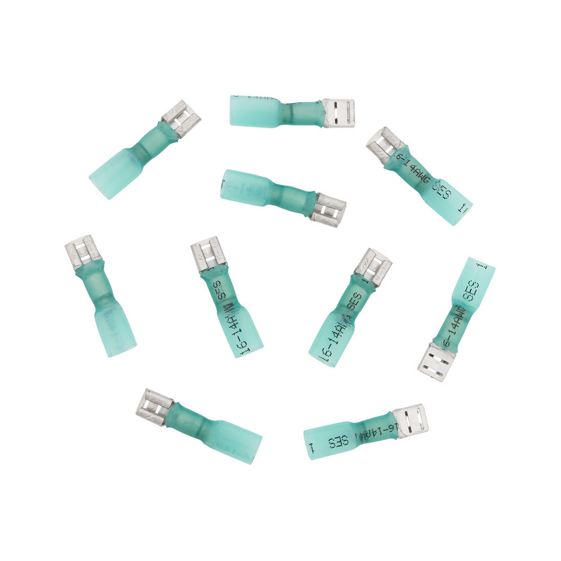United Pacific 16-14 AWG .250 Tab CSS Heat Shrink FM Disconnect Blue (10-Pack) 98172