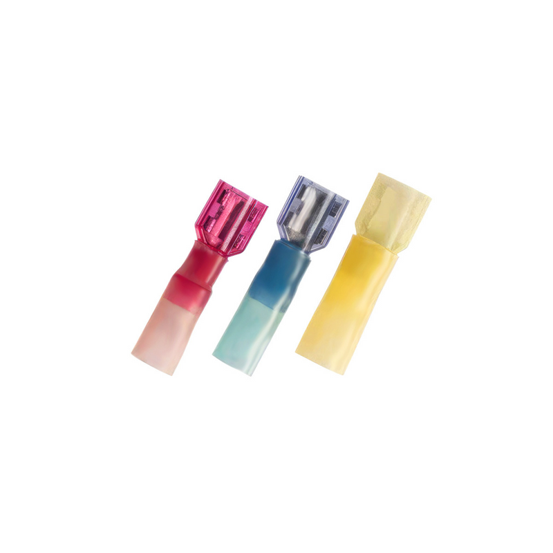 United Pacific 12-10 AWG .250 Tab CS Fully Insulated Heat Shrink M Disconnect Yellow (10-Pack) 98195