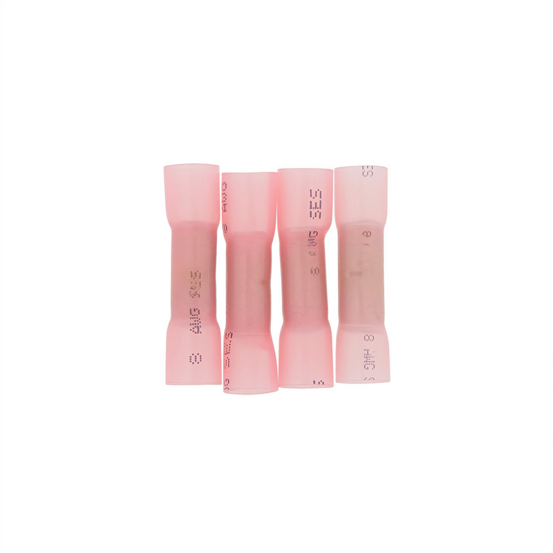 United Pacific 8 AWG CS Heat Shrink Butt Connector Pink (4-Pack) 98200