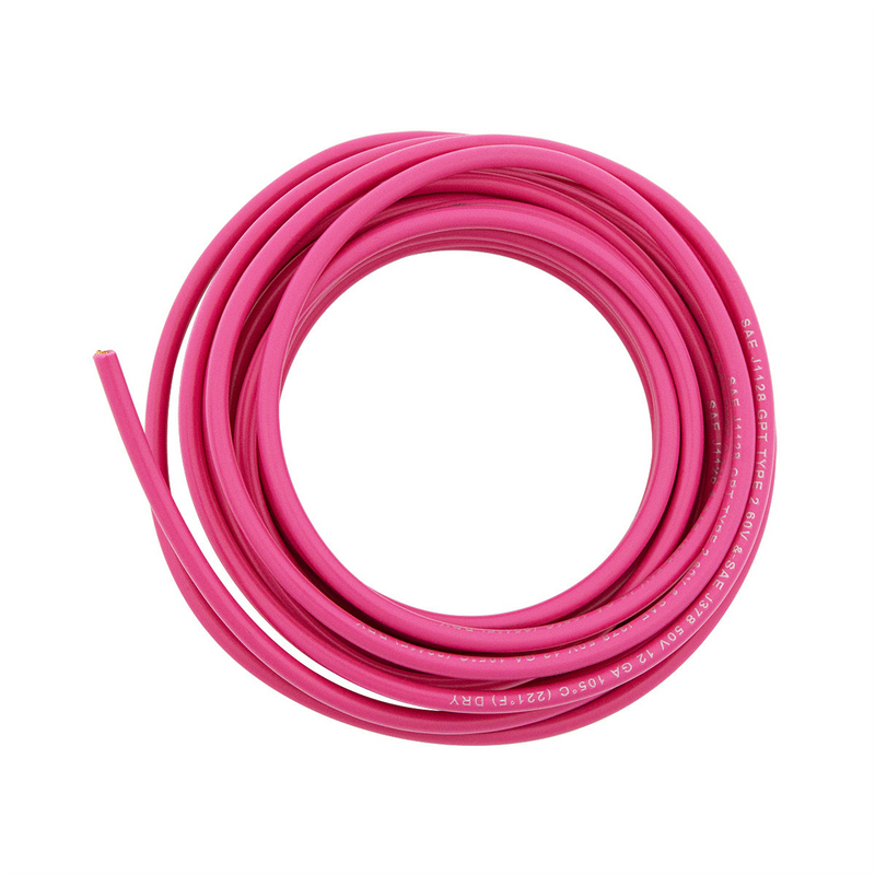 United Pacific Primary Wire Rated 105 C 12 AWG, Pink 12 Ft. 98225