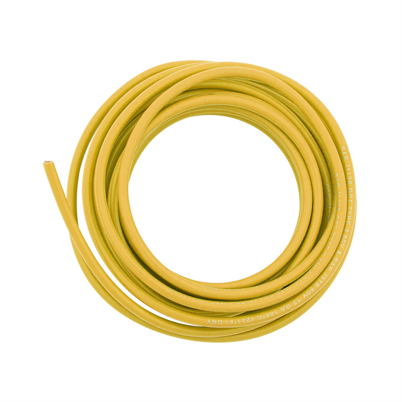 United Pacific Primary Wire Rated 80 C 12 AWG, Yellow 12 Ft. 98228