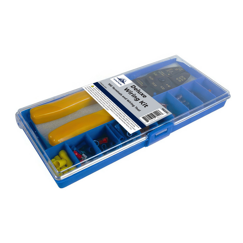 United Pacific Deluxe Wiring Kit w/ 100 Vinyl Terminals & 1 Stripper/Crimper Tool, 101 Pcs. 98241