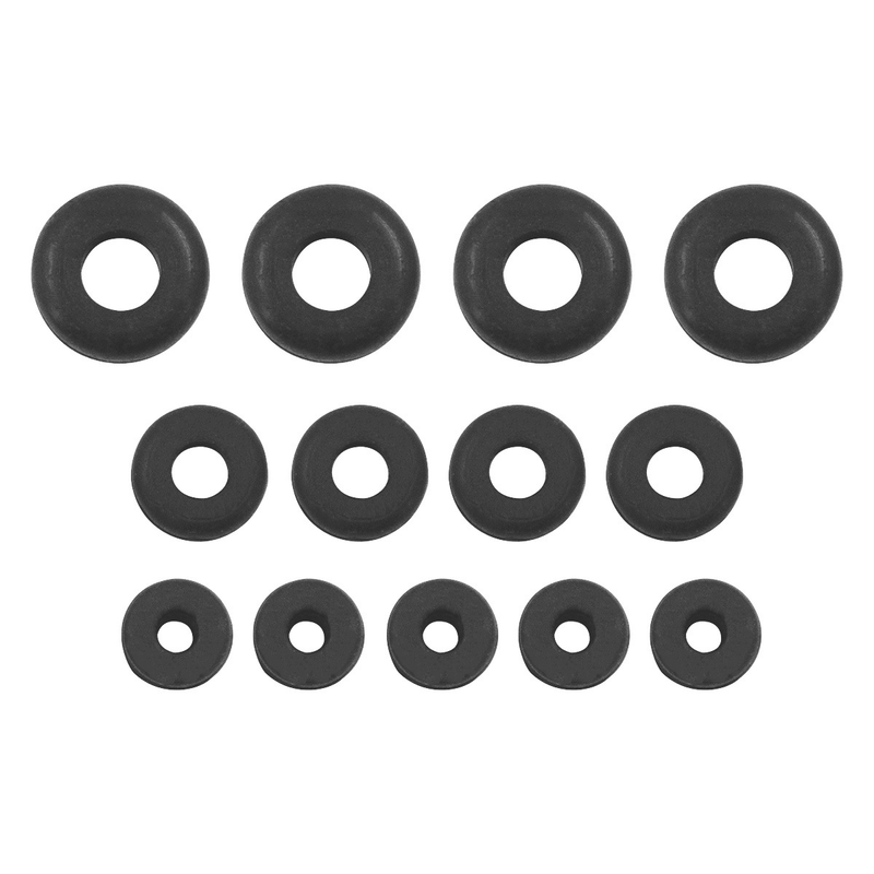 United Pacific 1/4",5/16",3/8" Mounting Holes Black Vinyl Grommets (13-Pack) 98248