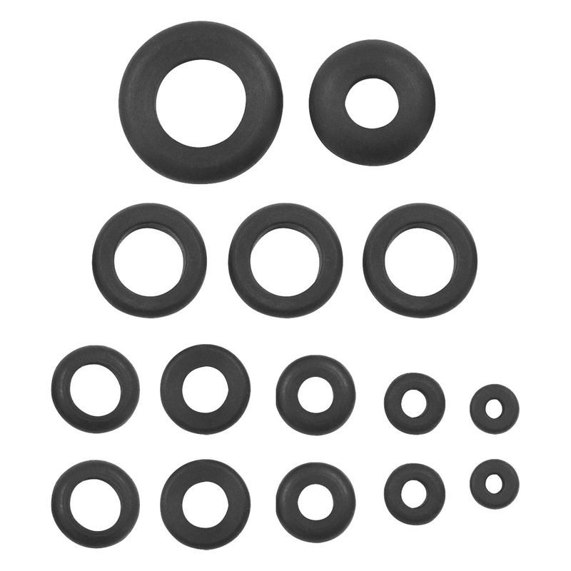 United Pacific 1/4",5/16",3/8",7/16",1/2",5/8",21/32",7/8" Mounting Holes Black Vinyl Grommets (15-Pack) 98251