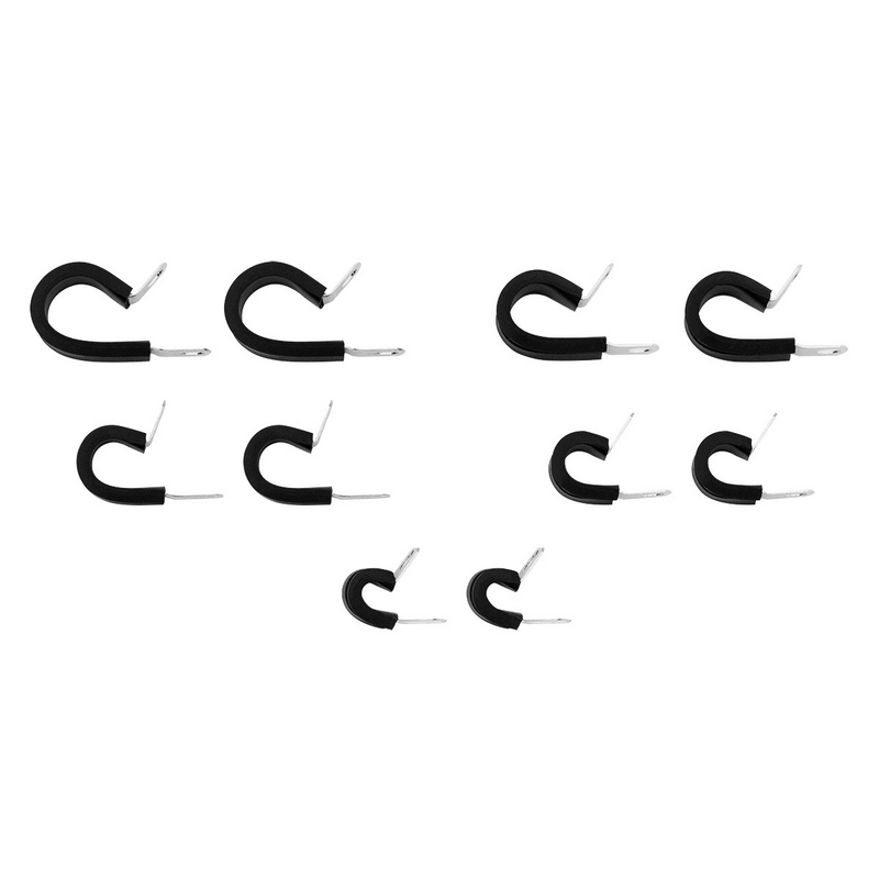 United Pacific 1/4",3/8",1/2",5/8",3/4" I.D. Santoprene Insulated Clamps w/ 1/4" Mounting Hole (10-Pack) 98257