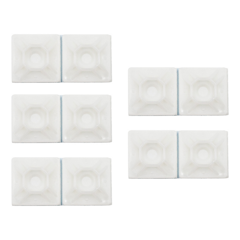 United Pacific 1" Natural Nylon Adhesive Wire Tie Mount 50 Lbs Ties (10-Pack) 98259