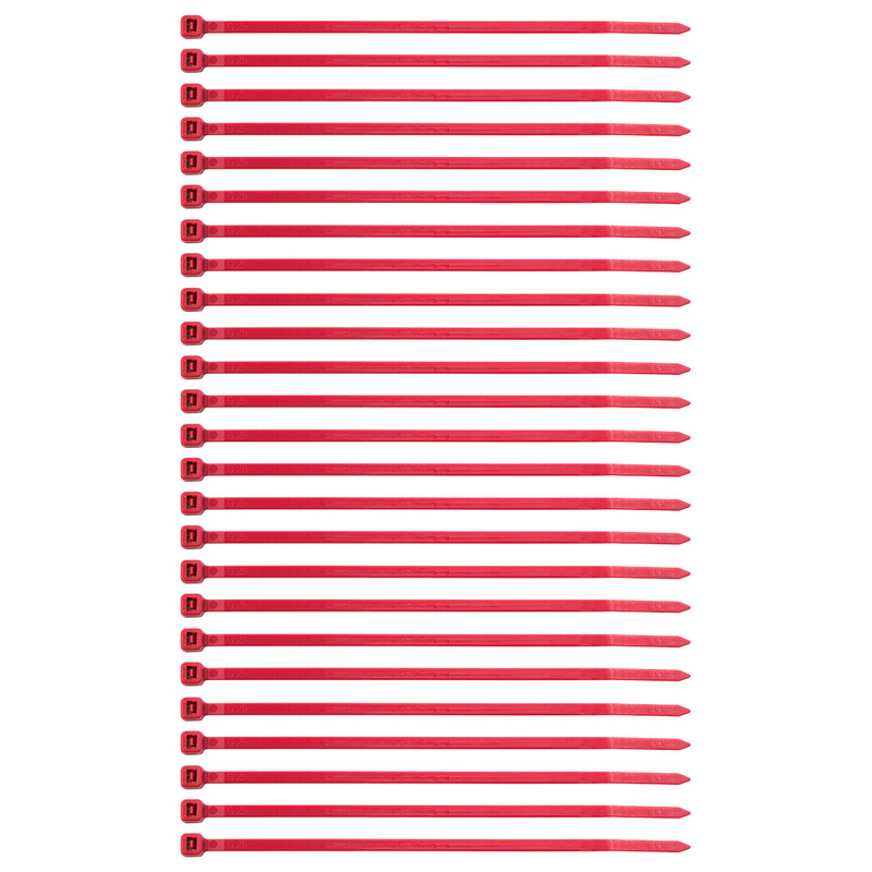 United Pacific 5.5" Red Nylon Cable Zip Ties 40 Lbs (25-Pack) 98268