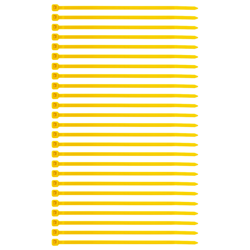 United Pacific 5.5" Yellow Nylon Cable Zip Ties 40 Lbs (25-Pack) 98269