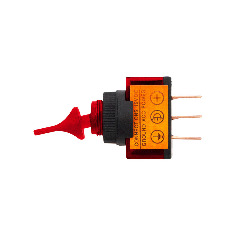 United Pacific Red Illum Duckbill 20 Amp 12V S.P.S.T. On/Off 1 Pc. 98287