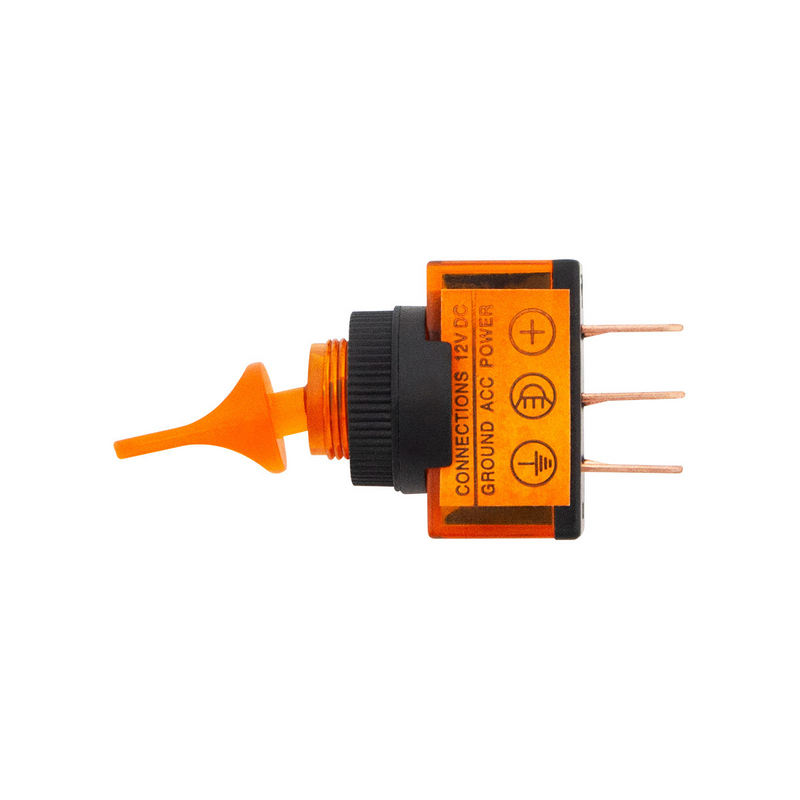 United Pacific Amber Illum Duckbill 20 Amp 12V S.P.S.T. On/Off 1 Pc. 98288