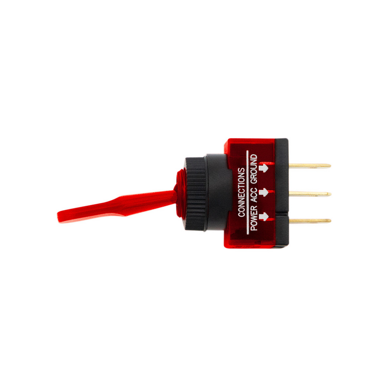 United Pacific Red Illum Toggle 20 Amp 12V S.P.S.T. On/Off 1 Pc. 98291