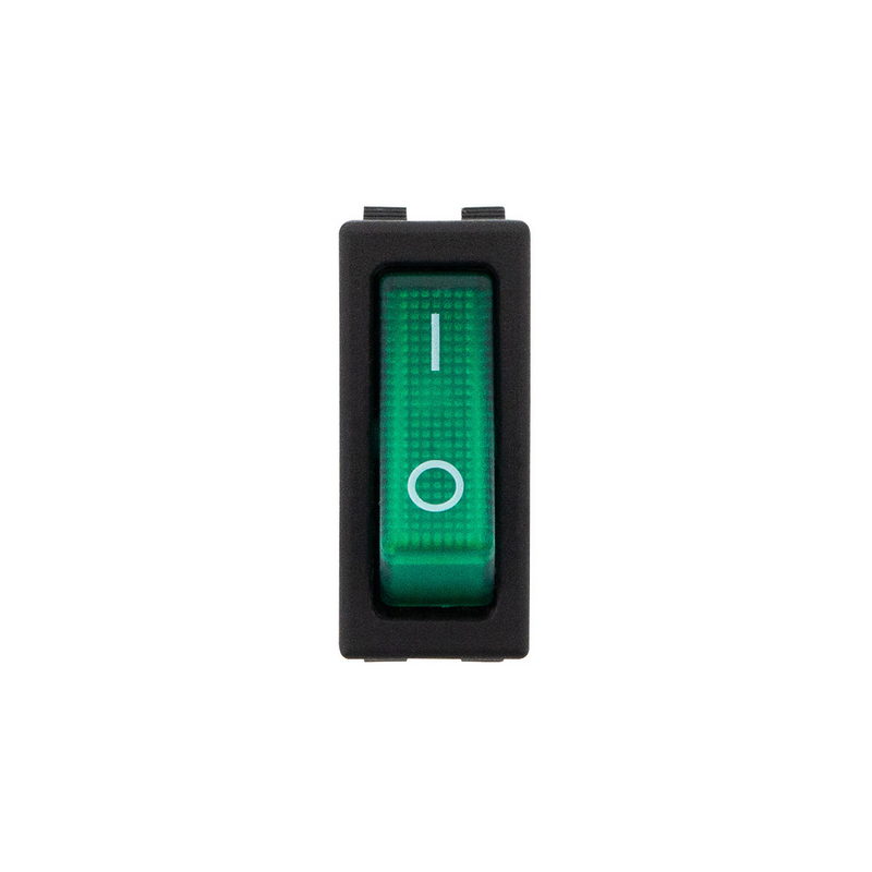 United Pacific Green Illum Rocker 20 Amp 12V S.P.S.T. On/Off 1 Pc. 98295
