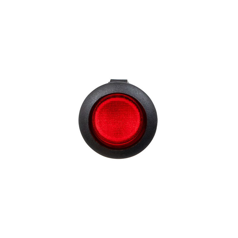United Pacific Red Illum Round Rocker 10 Amp 12V On/Off 1/2" Dia. 1 Pc. 98299
