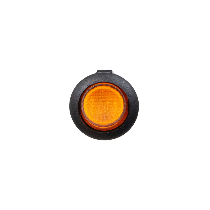 United Pacific Amber Illum Round Rocker 10 Amp 12V On/Off 1/2" Dia. 1 Pc. 98300