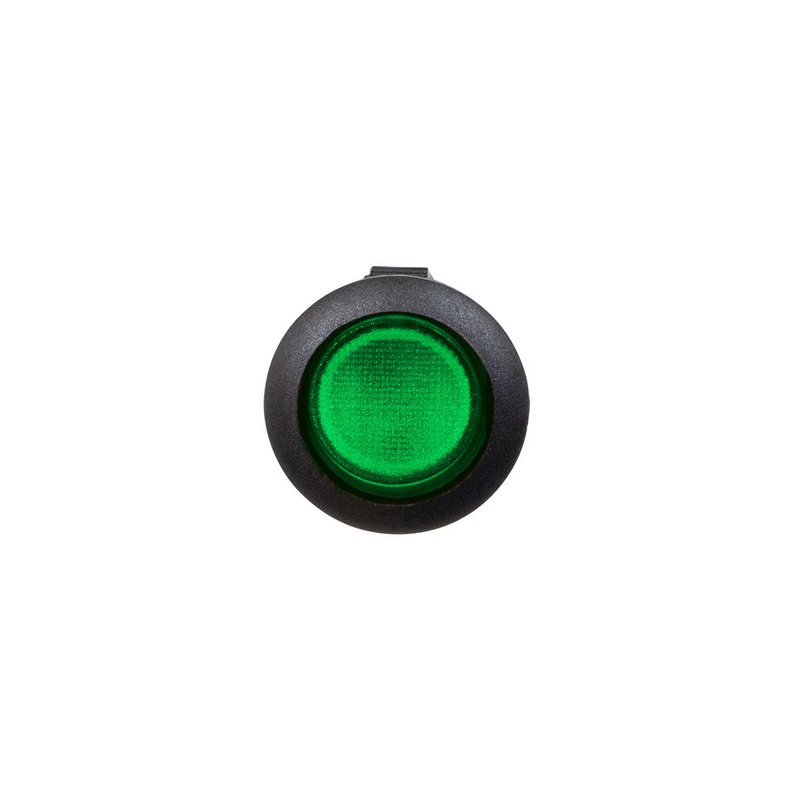 United Pacific Green Illum Round Rocker 10 Amp 12V On/Off 1/2" Dia. 1 Pc. 98301