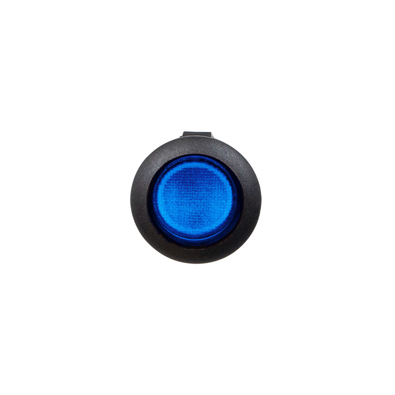 United Pacific Blue Illum Round Rocker 10 Amp 12V On/Off 1/2" Dia. 1 Pc. 98302