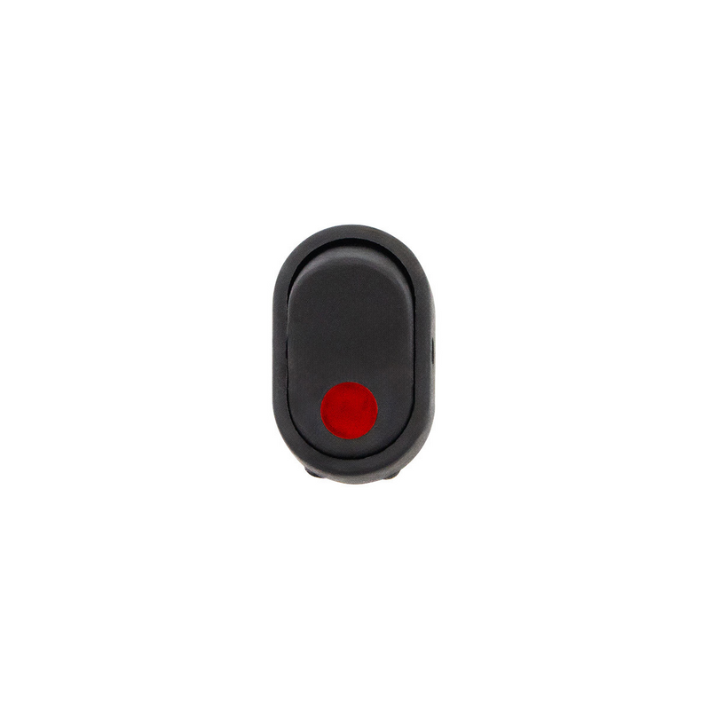 United Pacific Red Illum Oval Rocker 16 Amp 12V On/Off 1/2" Dia. 1 Pc. 98303