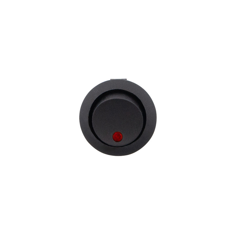 United Pacific Red LED Round Rocker 10 Amp 12V On/Off 1/2" Dia. 1 Pc. 98304