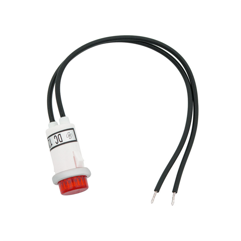 United Pacific 16 Amp 12V Red Warning Light w/ 1/2" Panel Mount and Leads 1 Pc. 98308