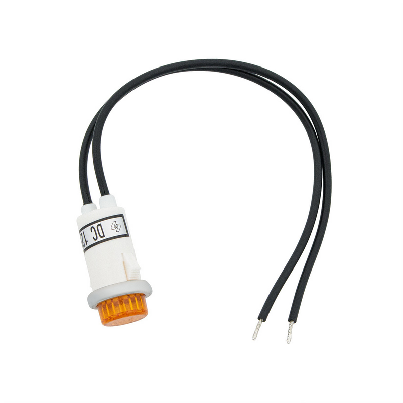United Pacific 16 Amp 12V Amber Warning Light w/ 1/2" Panel Mount and Leads 1 Pc. 98309