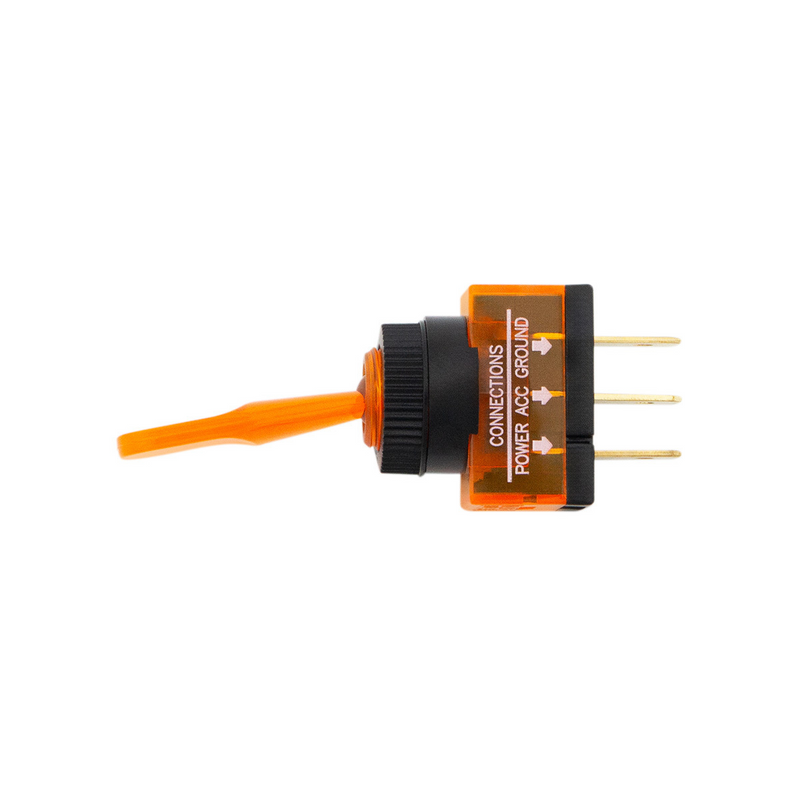 United Pacific Amber Illum Toggle 20 Amp 12V S.P.S.T. On/Off 1 Pc. 98352
