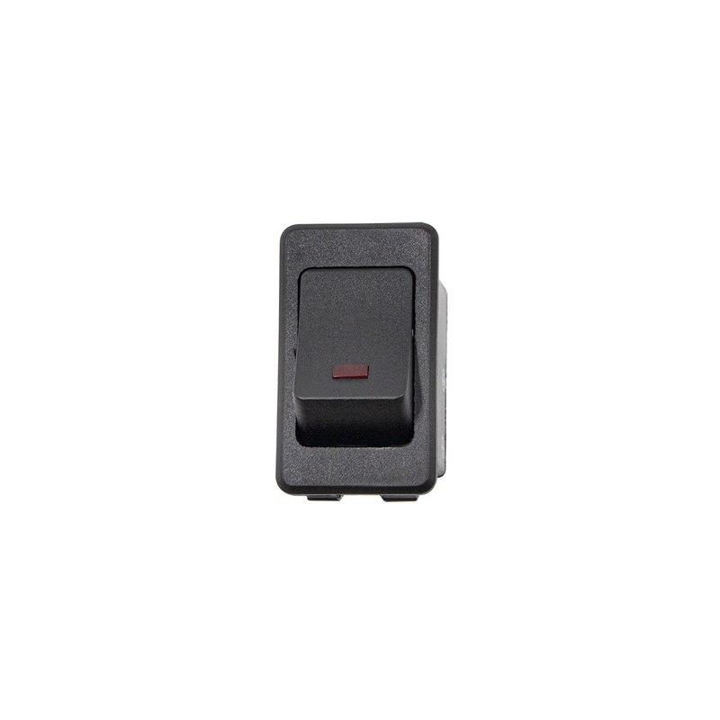United Pacific Black Rocker w/Red LED 16 Amp 12V S.P.S.T. On/Off 1 Pc. 98362