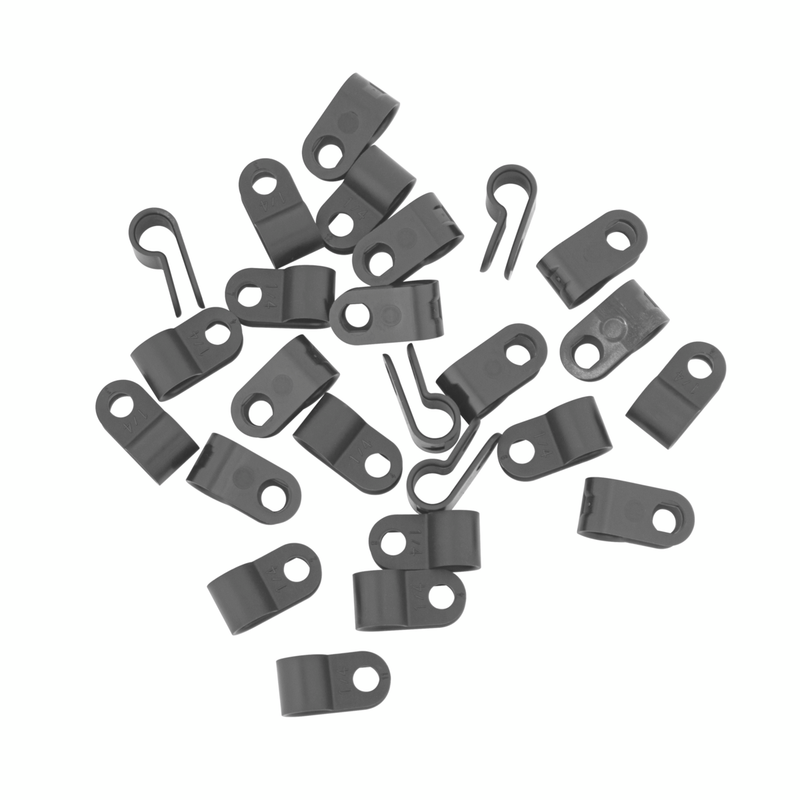 United Pacific 1/4" Black Nylon Cable Clamp (25-Pack) 98509