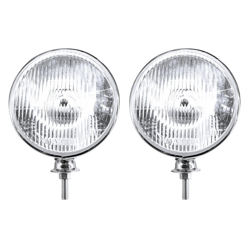 United Pacific 7" Chrome Dietz Style Headlight With 12 Volt Flat H4 Halogen Bulb (Pair) A5022A