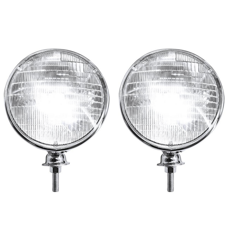 United Pacific 7" Chrome Dietz Style Headlight With 12 Volt 6014 Sealed Beam Bulb A5022SB