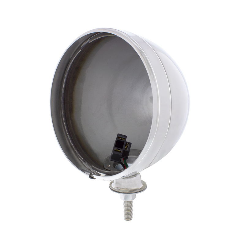 United Pacific 7" Stainless Dietz Style Headlight Housing Only and 34222 Pigtail (Pair) A5022SS