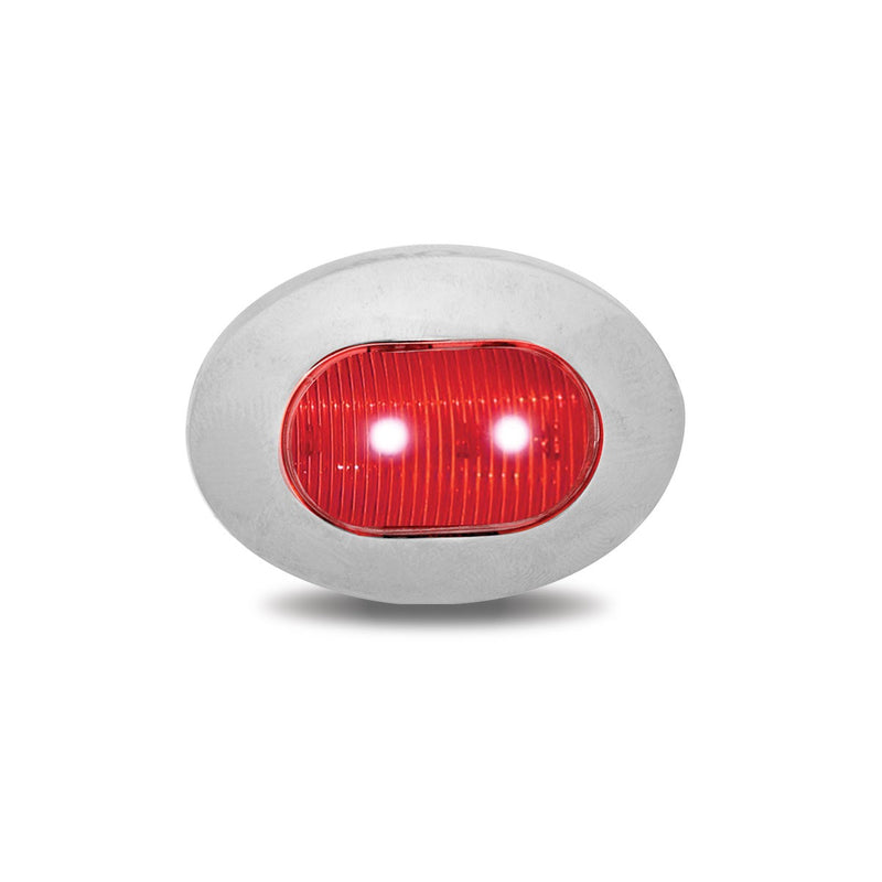 Trux Accessories Mini Oval Button Clear Red LED - 3 Wire