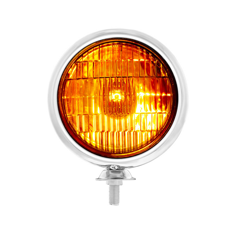 United Pacific 12V Vintage Chrome Fog Light, Amber Lens C364007
