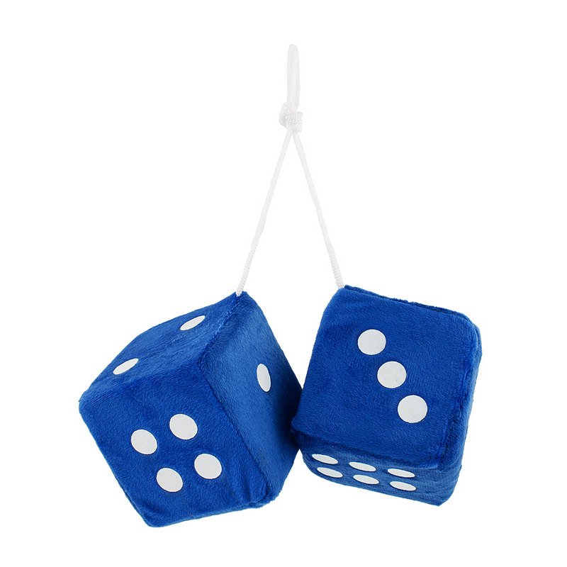 United Pacific 3" X 3" Classic Fuzzy Dice, Blue (Pair) C5038B