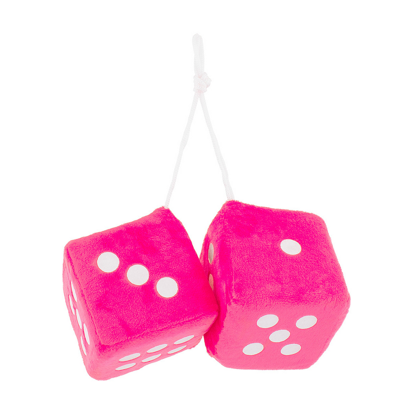 United Pacific 3" X 3" Classic Fuzzy Dice, Pink (Pair) C5038P