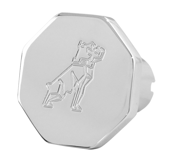 Custom Knobs Mack Bulldog Logo Octagon Knob - Chrome