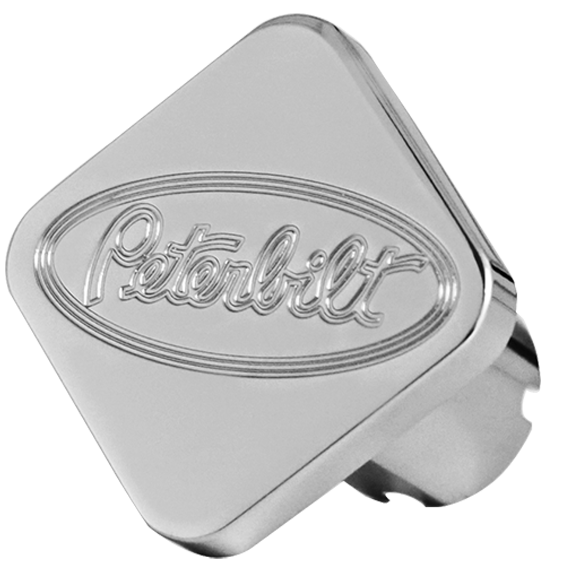 Custom Knobs Peterbilt Logo Square Knob - Chrome
