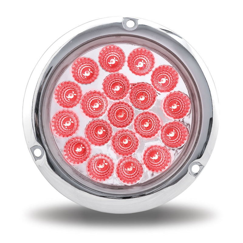 Trux Accessories TRUX 4" Clear Red Stop, Turn & Tail Flangemount LED (19 Diodes) - TLED-419CRF