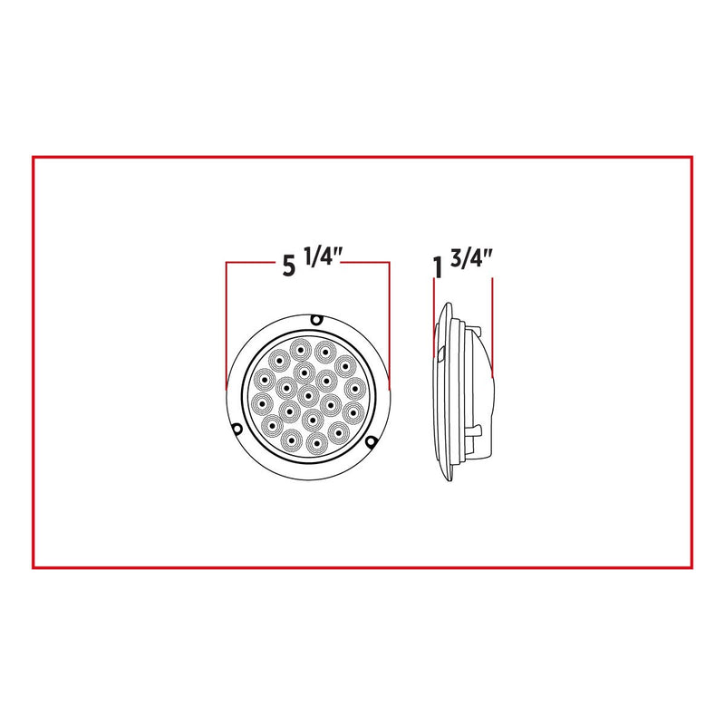Trux Accessories TRUX 4" Red Stop, Turn & Tail Flangemount LED (19 Diodes) - TLED-419RF