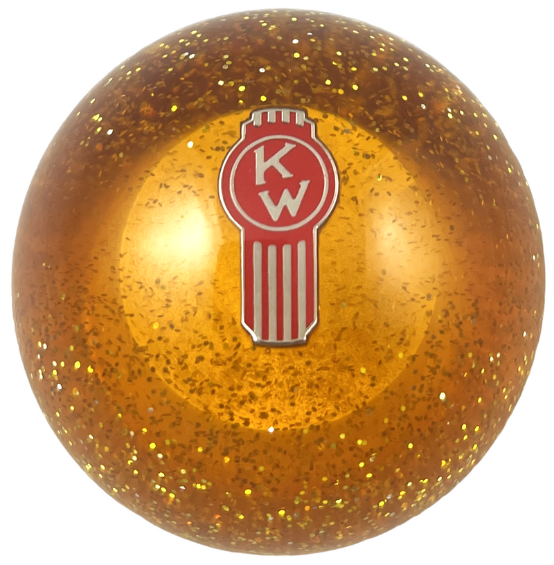Crooked Kenworth Shifter Knob- Amber Glitter EM-CRKW-GLTR-AMBR