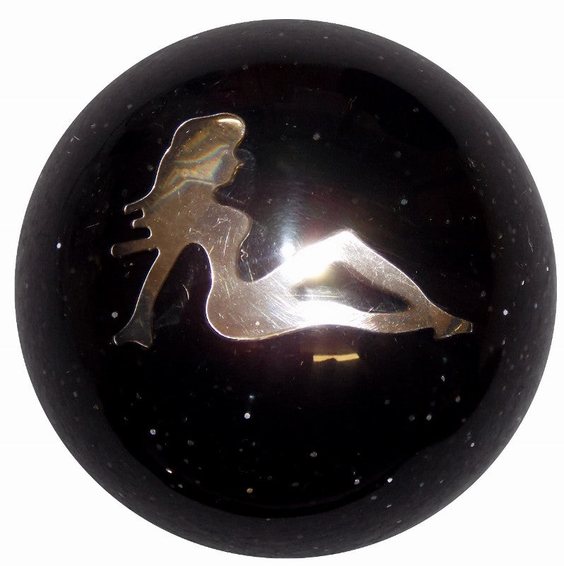 Black glitter chrome lady shift knob