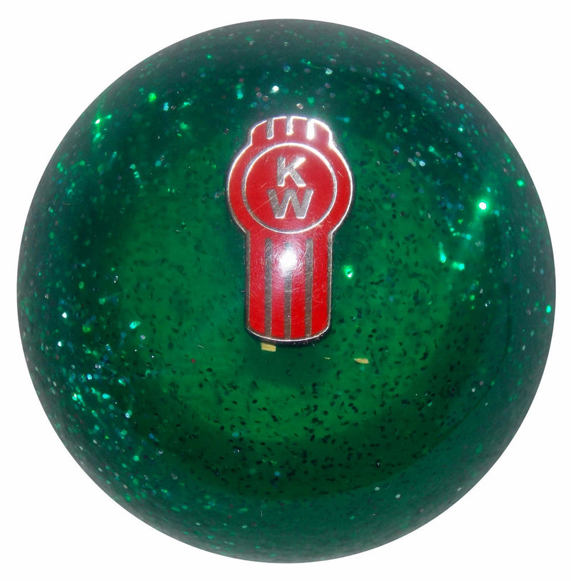 Green glitter Kenworth logo shift knob