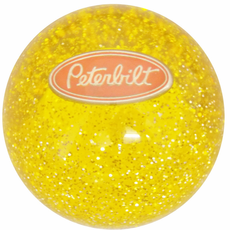 Amber Glitter Peterbilt Logo Shift Knob EM-PETE-GLTR-AMB