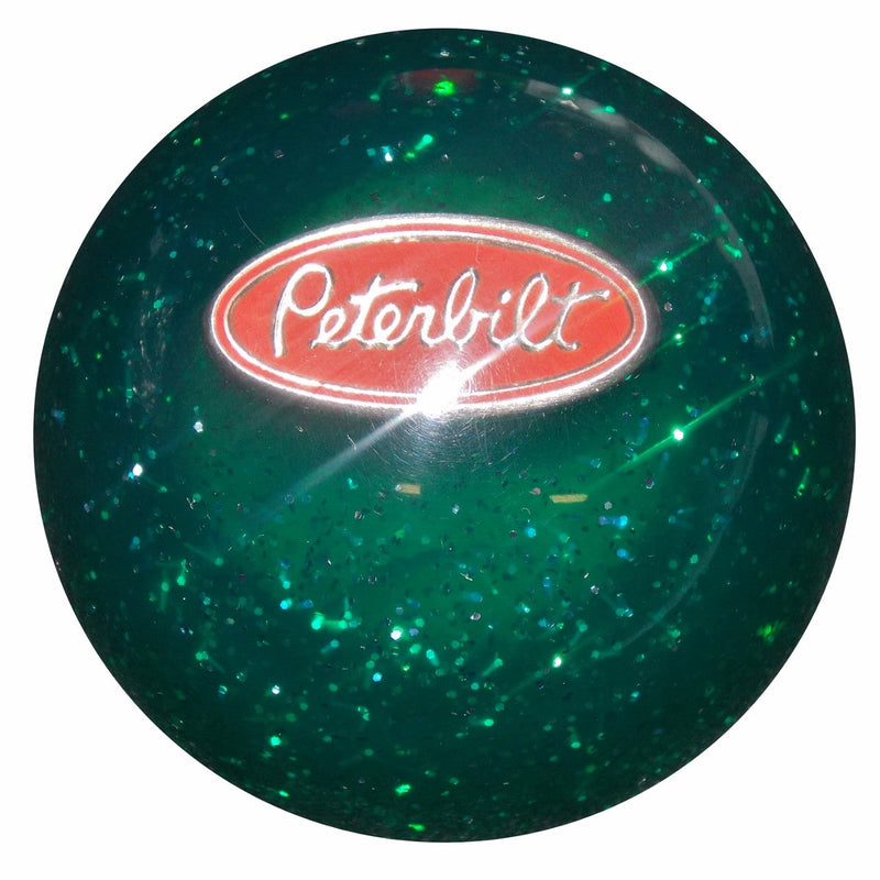 Green Glitter Peterbilt Logo Shift Knob EM-PETE-GLTR-GRN